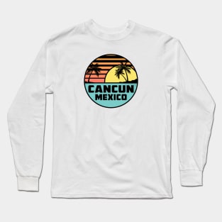 Cancun Mexico Tropical Beach Surfing Scuba Surf Vacation Long Sleeve T-Shirt